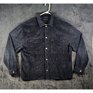 Abercrombie Fitch Corduroy Shirt Men Extra Large Blue Cabin Overshirt Layer